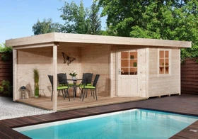 Weka 213 B 593x298cm Gartenhaus natur