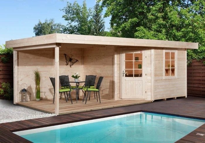 Weka 213 B 593x298cm Gartenhaus natur