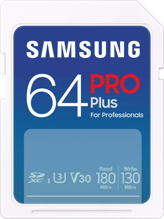 Samsung PRO Plus for Professionals R180/W130 64GB, UHS-I U3, Class 10
