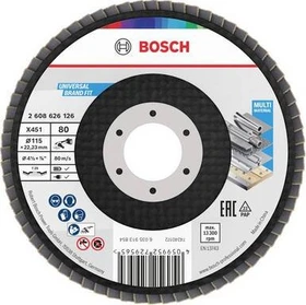 Bosch Professional X451 Fächerschleifscheibe T27 K120, 115x22.23mm, 15 Stück