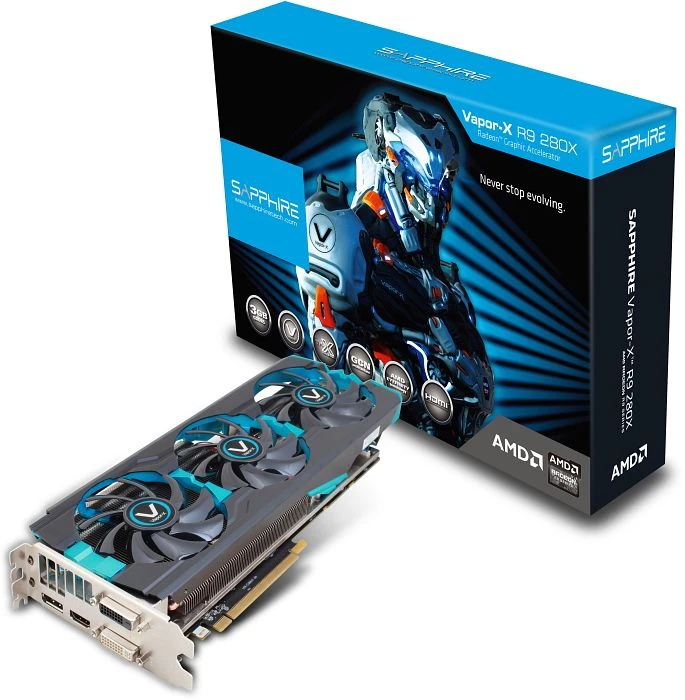 Sapphire Vapor-X Radeon R9 280X Tri-X, 3GB GDDR5, 2x DVI, HDMI, DP, full retail