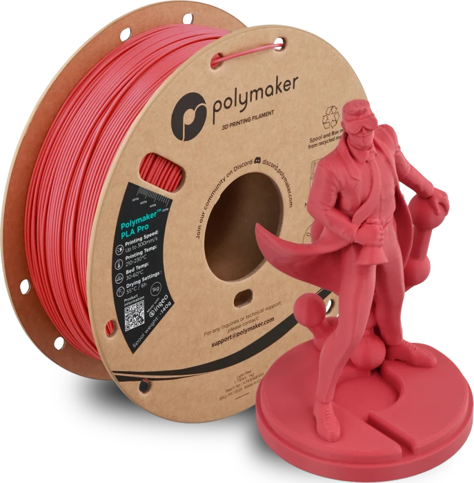Polymaker PLA, Light Red, Spule, 1.75mm, 1.00kg