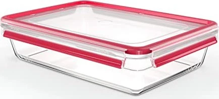 Emsa Clip&Close Glas rechteckig Aufbewahrungsbehälter 3l rot