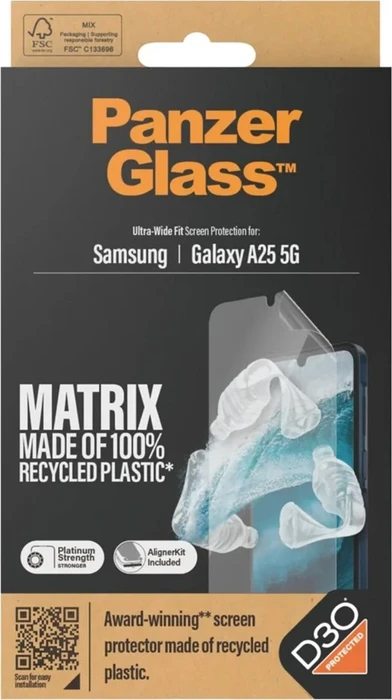 PanzerGlass Matrix Screen Protector Ultra-Wide Fit with Aligner Kit für Samsung Galaxy A25 5G
