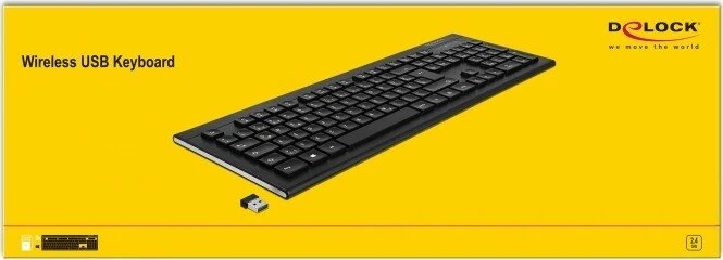 DeLOCK Water-Drop Tastatur kabellos, schwarz, USB, DE