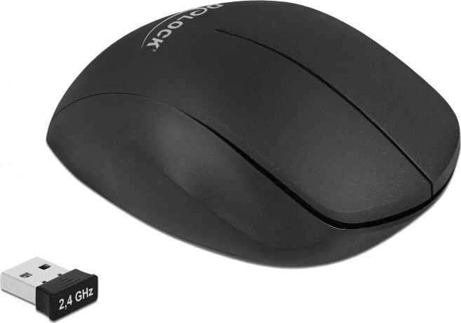 DeLOCK Ergonomische Maus schwarz/rot, kabellos, USB