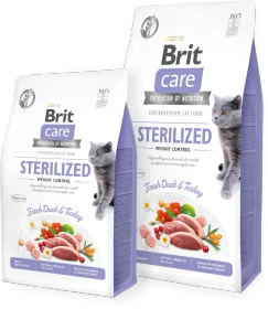 Brit Care Sterilized and Weight Control, Ente und Truthahn, 400g