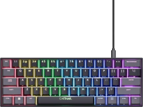Trust Gaming GXT 867 Acira, 60%, schwarz, LEDs RGB, Outemu Red, USB, ES (24885)