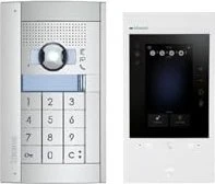 Legrand Bticino Flex'One Video-Set mit Türstation SFERA und Video-Inneneinheit CLASSE 300EOS, inkl. Codelock-/Tastatur-Modul, Unterputz, 2 Teilnehmer, Set