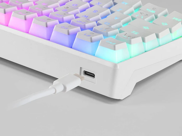 Mars Gaming MKULTRA, weiß, LEDs RGB, Gaote Outemu SQ RED, USB, ES/US