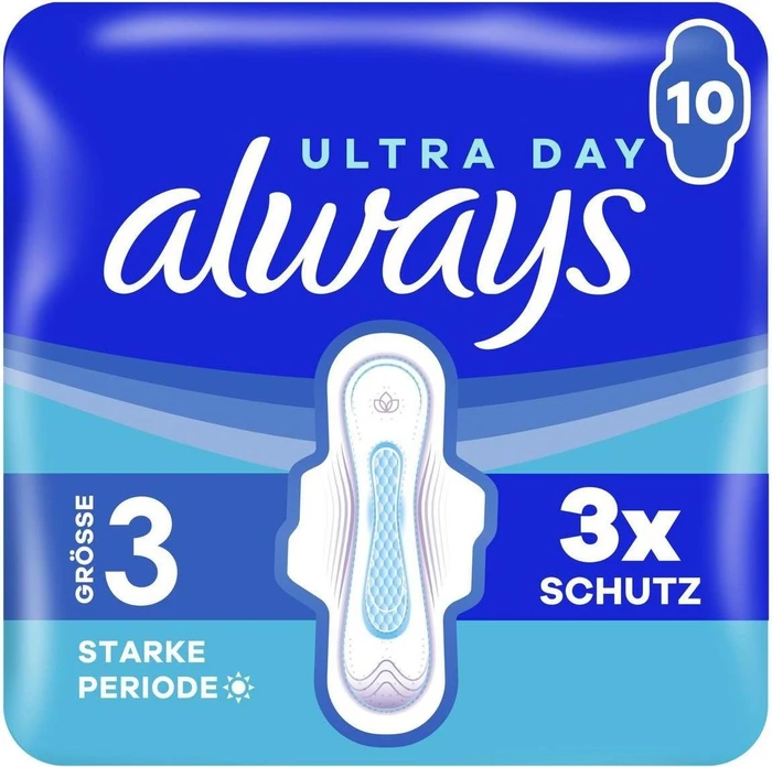 Always Ultra Day Long Plus mit Flügeln Größe 3, 10 Stück