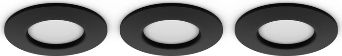 Philips Hue White and Color Ambiance Slim Einbauleuchte 90mm 3-flammig schwarz