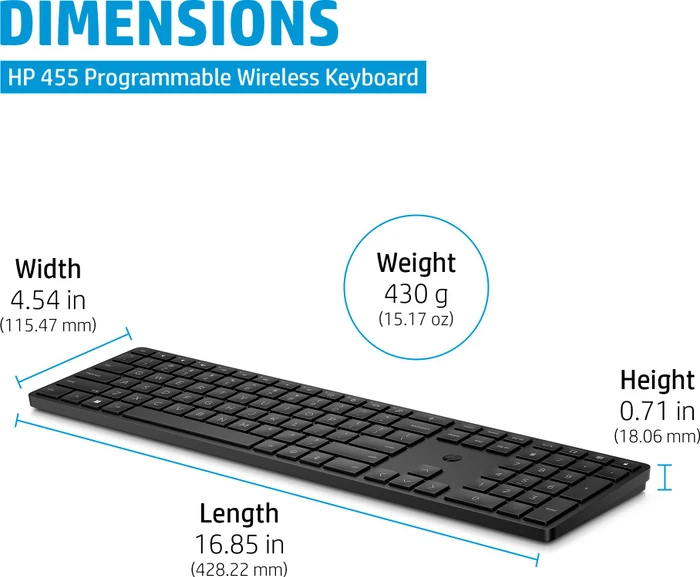 HP 450 Programmable Wireless Keyboard, USB, DE
