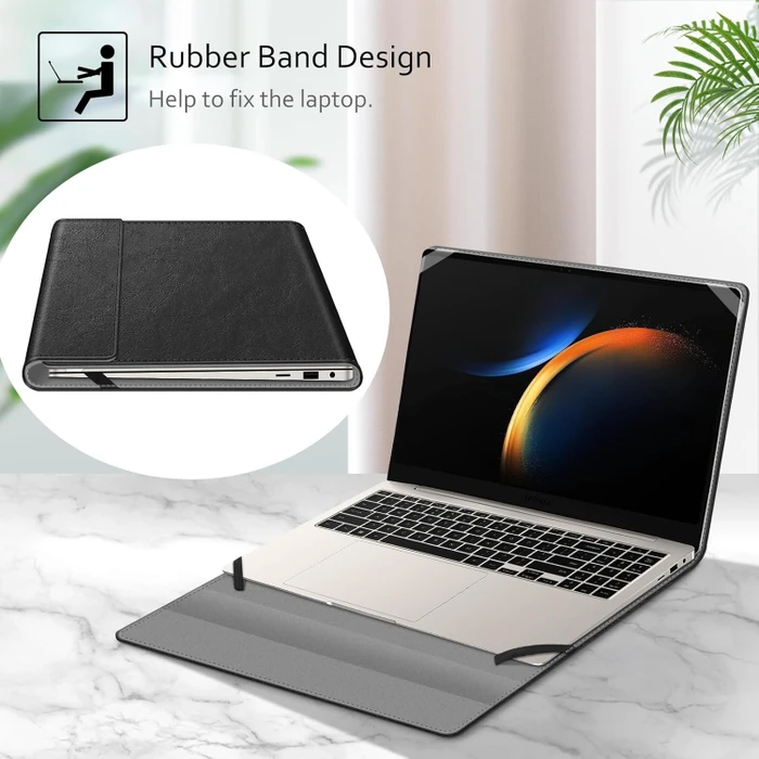 Fintie Folio Schutzhülle für 16" Samsung Galaxy Book, schwarz/grau