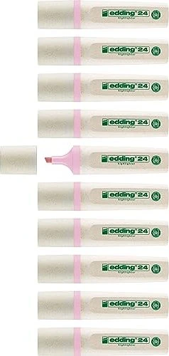 edding EcoLine 24 Highlighter pastellrosa, 10er-Pack