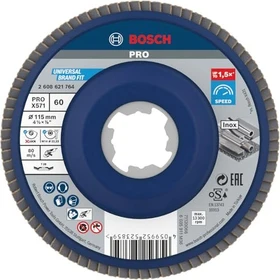 Bosch Professional X-LOCK X571 Best for Metal Fächerschleifscheibe gekröpft K60, 115x22.23mm, 1 Stück