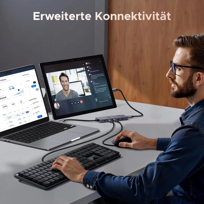Ugreen Revodok Pro 6-in-1 USB C Video Hub, USB-C 3.1 [Stecker]