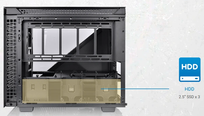 Thermaltake Divider 200 TG Air, schwarz, Glasfenster