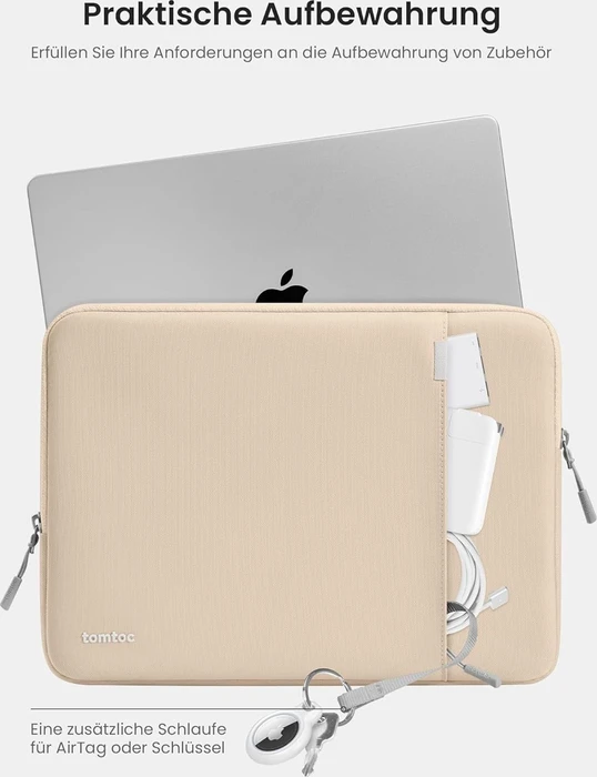 tomtoc Defender-A13, Laptophülle, Notebooks bis 13.3", beige