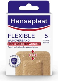 Hansaplast Flexible Wundverband für größere Wunden, 5 Stück