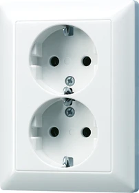 Jung Serie CD SCHUKO Zweifach-Steckdose 16A 250V, alpinweiß