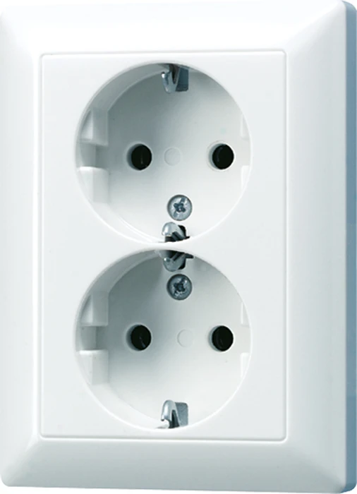 Jung Serie CD SCHUKO Zweifach-Steckdose 16A 250V, alpinweiß
