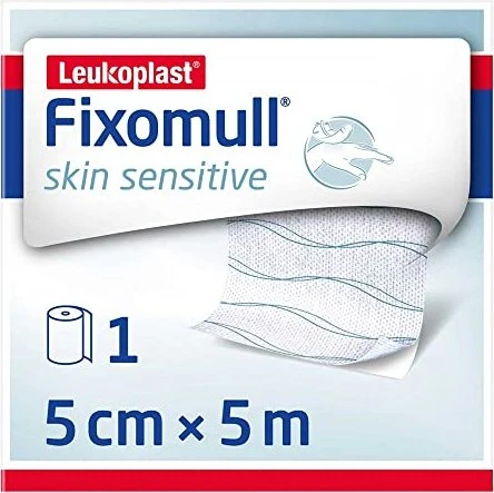 BSN medical Leukoplast Fixomull skin sensitive, 5cm x 5m, 1 Stück