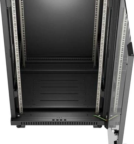 Lanberg 19" Rackschrank 22HE, LCD, freistehend, Flat Pack, V2, Glastür, IP20, RAL 9004, 800mm tief