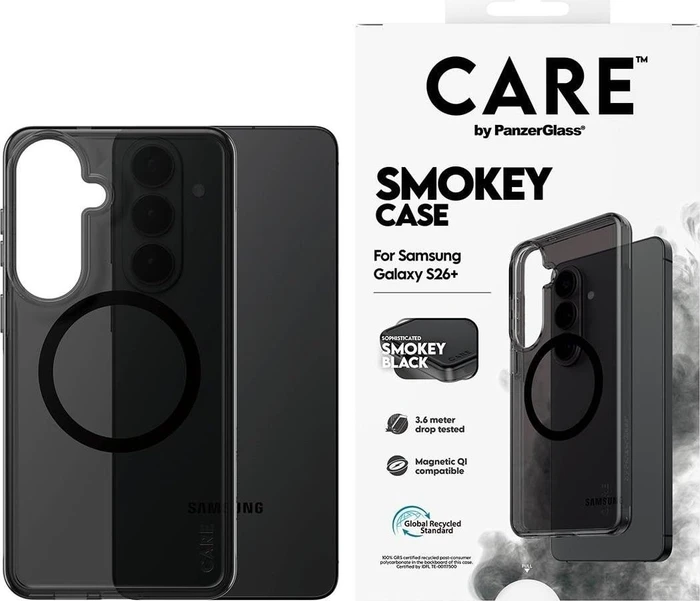 PanzerGlass Care Urban Explorer Case Smokey w. Black Qi für Samsung Galaxy S26+