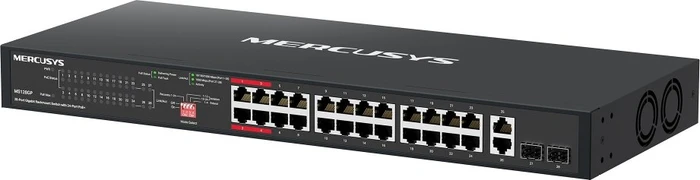 Mercusys Rackmount Gigabit Switch, 26x RJ-45, 2x SFP, 295W PoE+