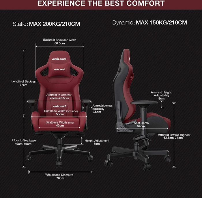 Anda Seat Kaiser Pro/2 XL Gamingstuhl, dunkelrot