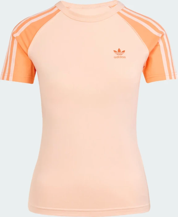 adidas Adicolor 3-Streifen Raglan Slim T-Shirt kurzarm glow pink (Damen)