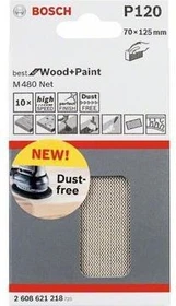 Bosch Professional M480 Best for Wood and Paint Gewebeschleifblatt K120, 70x125mm, 10 Stück