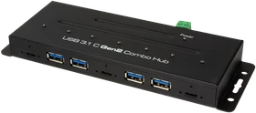 LogiLink Industrial Wallmount USB-Hub, 3x USB-C 3.1, 4x USB-A 3.0, USB-C 3.1 [Buchse] (UA0319)