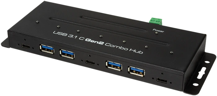 LogiLink Industrial Wallmount USB-Hub, 3x USB-C 3.1, 4x USB-A 3.0, USB-C 3.1 [Buchse]