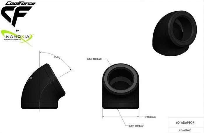 Nanoxia CF1 60° Adapter G1/4" auf G1/4"