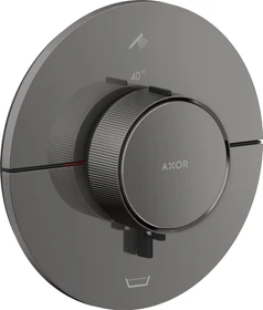 Hansgrohe Axor ShowerSelect ID rund Thermostat für 2 Verbraucher mit integrierter EN1717 Sicherungskombi polished black chrome