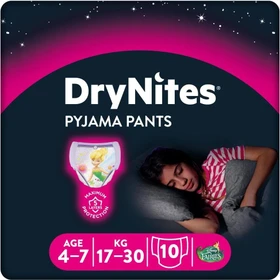 Huggies DryNite Girls Einwegwindel, 4-7J, 17-30kg, 10 Stück