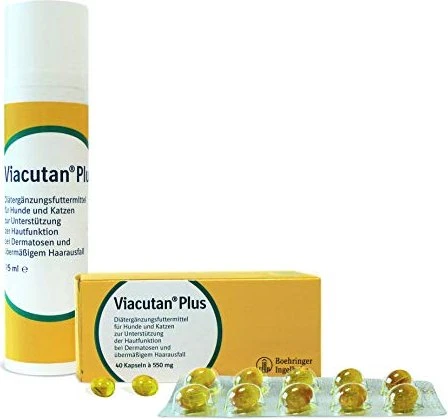 Boehringer Ingelheim Vetmedica Viacutan Plus Kapseln für Hunde und Katzen, 22g (40x 0.55g)