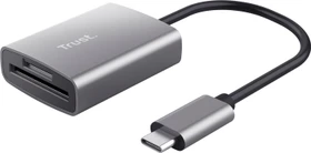 Trust Dalyx Kartenlesegerät aus Aluminium, silber, USB-C 3.0 [Stecker] (24136)