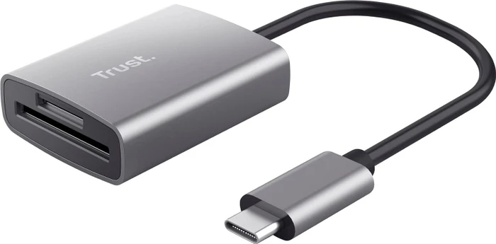 Trust Dalyx Kartenlesegerät aus Aluminium, silber, USB-C 3.0 [Stecker]
