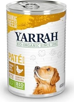 Yarrah Organic Dog Food Pâté mit Huhn, 4.80kg (12x 400g)