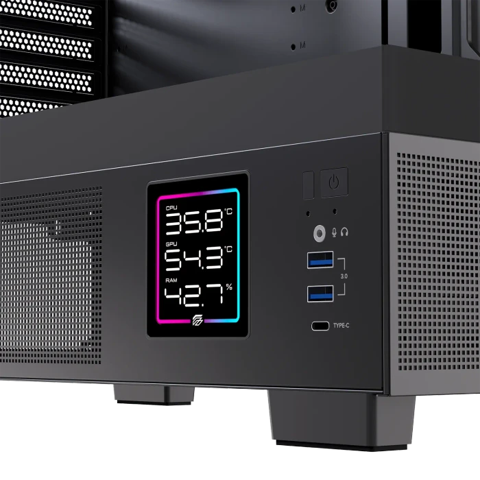 Einarex Prisma S501D RGB Black, schwarz, Glasfenster