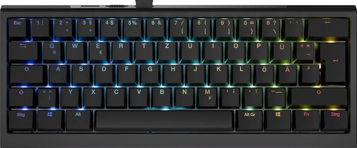 Ducky One X Mini Wireless, schwarz, LEDs RGB, Inductive Analog Switch, USB/Bluetooth, DE