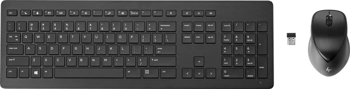 HP Wireless Rechargeable 950MK Maus und Tastatur, schwarz, USB, UK