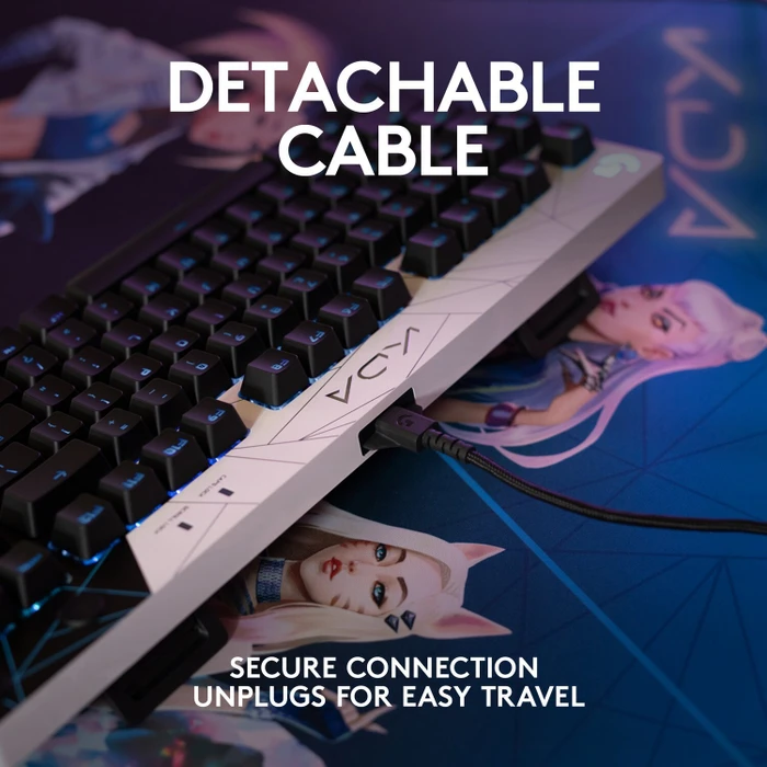 Logitech G Pro Gaming Keyboard, K/DA Edition, TKL, GX-BLUE, USB, FR