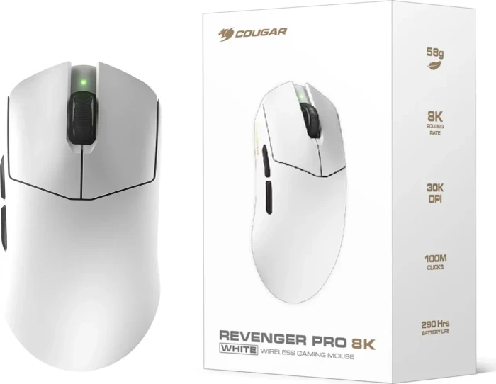 Cougar Revenger Pro 8K Wireless Gaming Mouse weiß, USB/Bluetooth