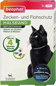 beaphar Zecken-Flohband Katze, schützt 4 Monate, reflektierend,     1 Stück