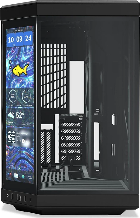 Hyte Y70 Touch Infinite Pitch Black, schwarz, Glasfenster