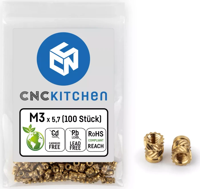CNC Kitchen Gewindeinsatz M3 Standard, 100er-Pack